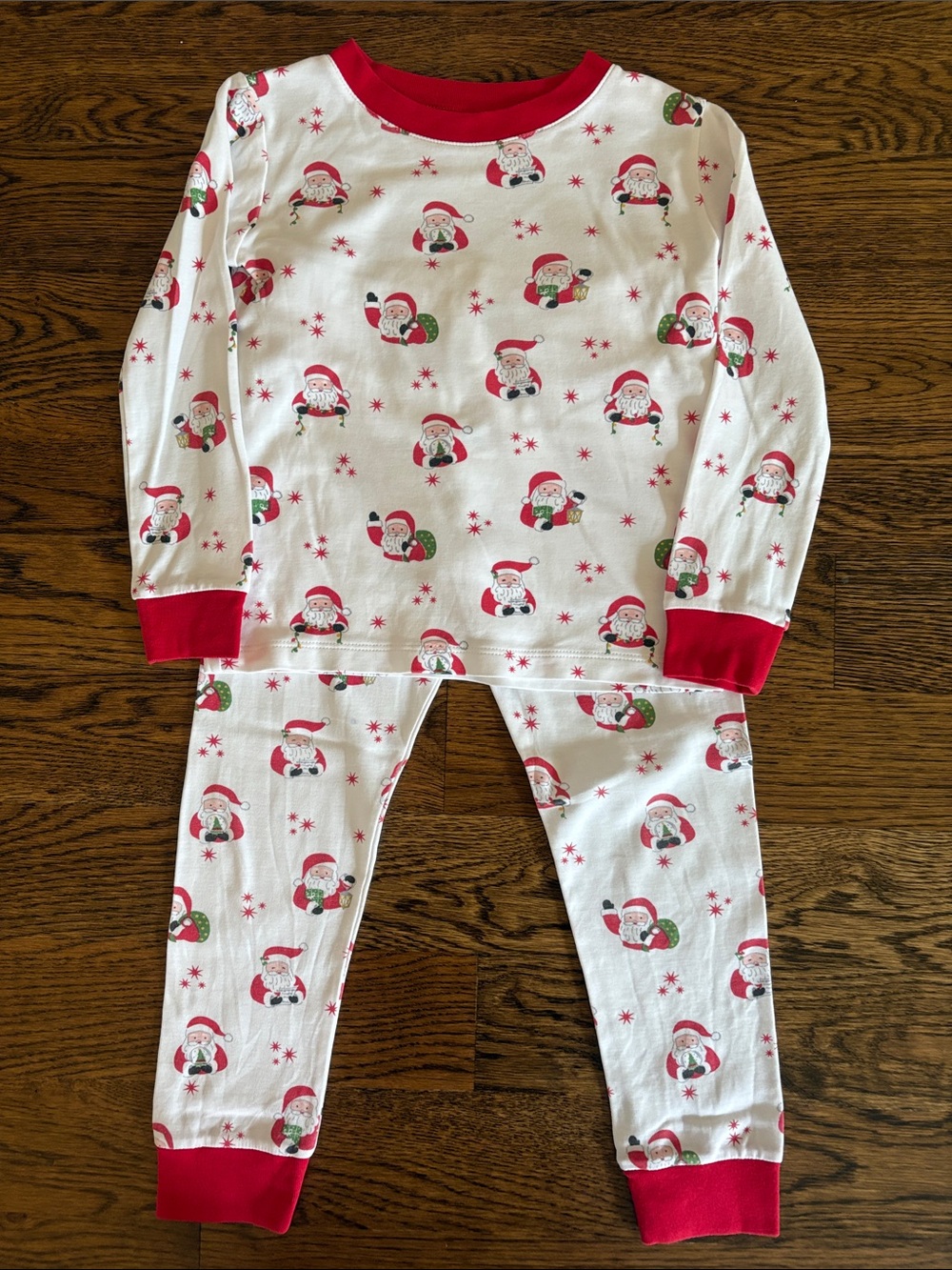 Kissy Kissy White and Red Santa Print Kids Pajama Set